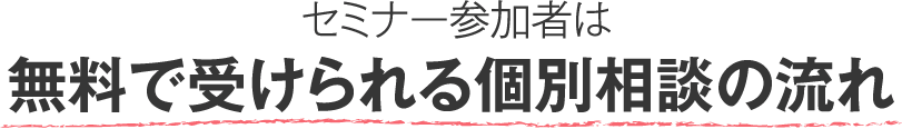 セミナー参加者は無料で受けられる個別相談の流れ